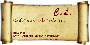 Czövek Lóránt névjegykártya