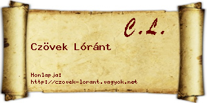 Czövek Lóránt névjegykártya