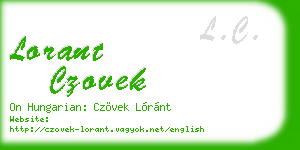 lorant czovek business card